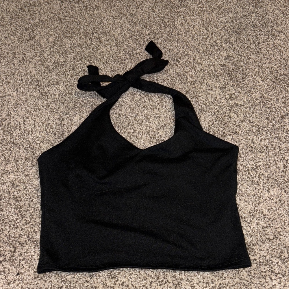Hollister Black Tie Halter Tank Top